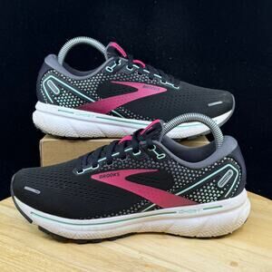 Brooks Womens Ghost 14 1203561D013 Black Pink Running Shoes Sneakers Size 10 D